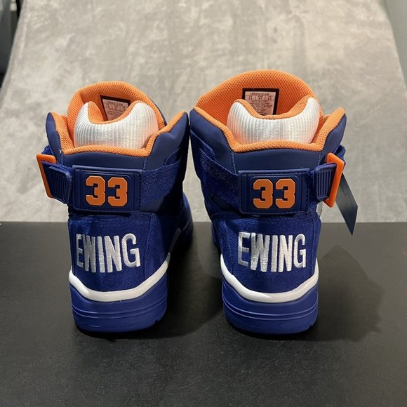 Ewing 33 Hi Men's 13 Blue Suede And Orange Knicks High Top Basketball Sneakers - Picture 5 of 11